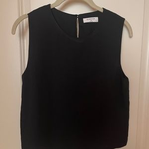 xs aritzia wilfred babaton day blouse top shirt black silk